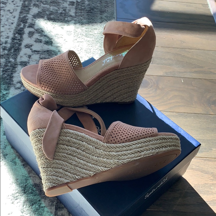 Splendid Pink Suede Wedges 7.5